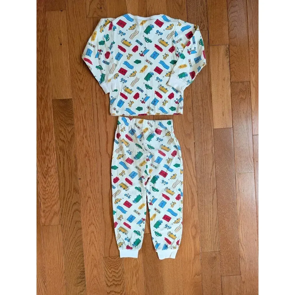 Vintage 90s First Impressions Trucks Road Signs AOP Cotton Pajamas 4T